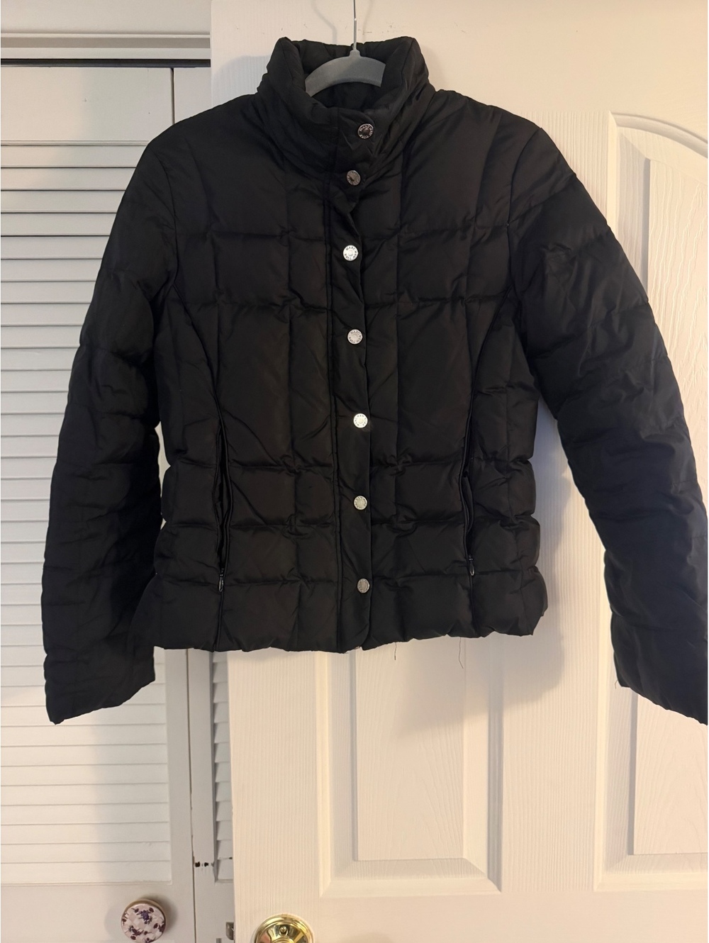 Marc New York Black Quilted Puffer Jacket with Duck Down Filling